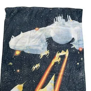 Vintage Star Wars Beach Towel Naboo N1 Starfighter Trade Federation Battleship