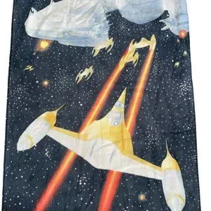 Vintage Star Wars Beach Towel Naboo N1 Starfighter Trade Federation Battleship