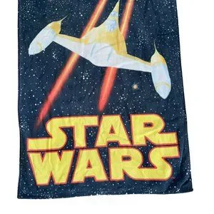 Vintage Star Wars Beach Towel Naboo N1 Starfighter Trade Federation Battleship