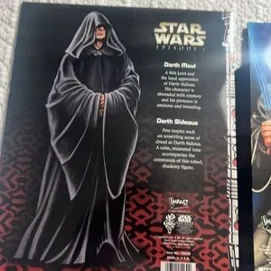 Vintage Star Wars Episode 1 Darth Maul & JEDI Printed Pockets Folder Set Of 2