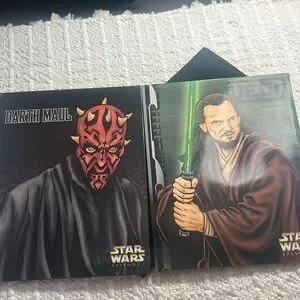Vintage Star Wars Episode 1 Darth Maul & JEDI Printed Pockets Folder Set Of 2