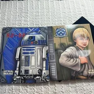 Vintage Star Wars Episode 1 R2-D2 & Skywalker Printed Pockets Folder Set Of 2