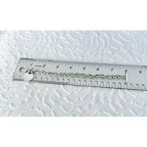 Vintage Sterling Silver 925 HEART Charm 8” Round Link Bracelet Toggle 30 Grams