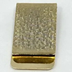Vintage Swank Gold Tone Money Clip - Credit USA Half Ounce Fine Brass 999.9