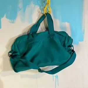 Vintage Teal On Board Duffel Bag Approx 1990s Travel Gym Carry On Luggage Retro