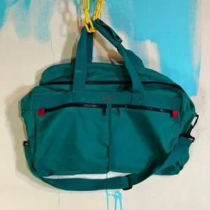 Vintage Teal On Board Duffel Bag Approx 1990s Travel Gym Carry On Luggage Retro