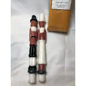 Vintage Thanksgiving Pilgrims 9” Inch Tapered Candle Sticks Holiday
