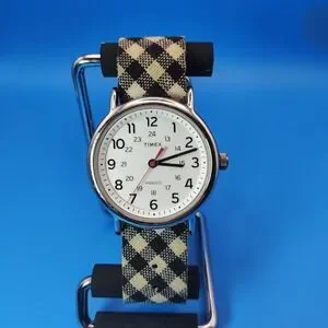 Vintage Timex Indiglo 38mm Easy Reader Men's Quartz Watch Timex Plaid Nato Strap