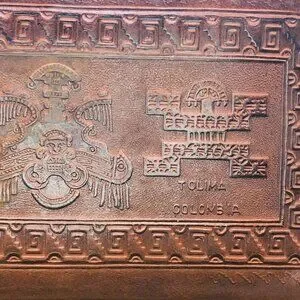 Vintage Unique Leather Travel Documents Portfolio Case Unique Embellished
