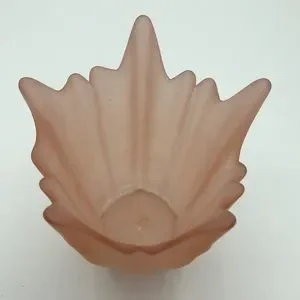 Vintage Viking Fan Swung Vase Lotus Frosted 7.75”