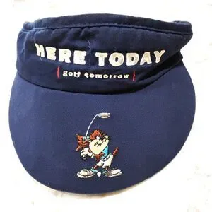 Vintage Warner Bros Tasmanian Devil “Here Today Golf Tomorrow” Visor Hat Looney