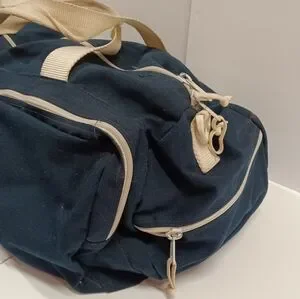 Vintage West Marine Navy/White Nylon Sailing Duffle Bag