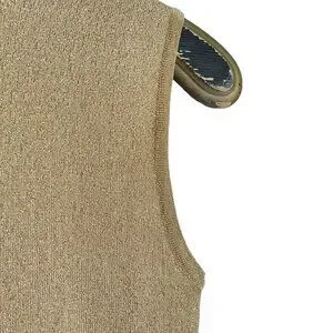 Vintage Y2K UNITED COLORS OF BENETTON Metallic Gold Acrylic Mock Neck Knit Top S