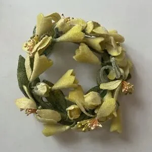 Vintage yellow floral rings -3