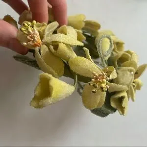 Vintage yellow floral rings -3