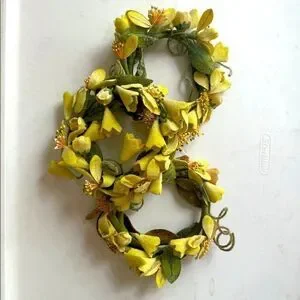 Vintage yellow floral rings -3