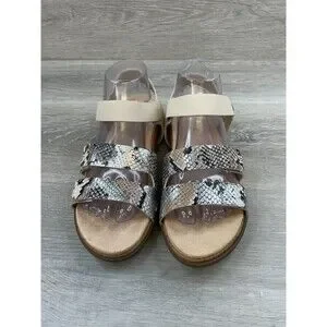 Vionic Colleen Boa 10011883 Women's Sandal Slingback Metallic Leather US 8 Beige