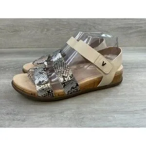 Vionic Colleen Boa 10011883 Women's Sandal Slingback Metallic Leather US 8 Beige