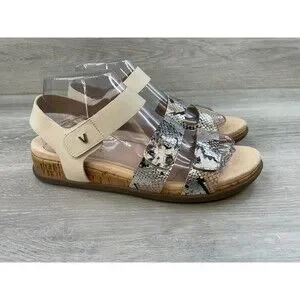 Vionic Colleen Boa 10011883 Women's Sandal Slingback Metallic Leather US 8 Beige