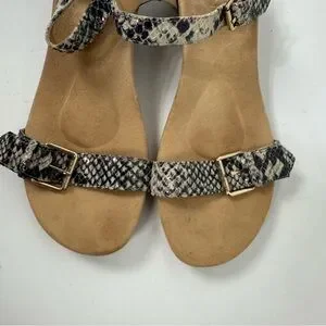 Vionic Nellie Reptile Snakeskin Open Toe Sandals Wedges