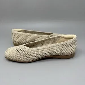 Vivaia Margot 2.0 Walker Flats Almond Mesh Square Toe V-Cut Womens US 4.5 EU 35