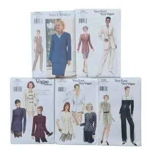 Vogue Sewing Patterns Lot Of 5 9043 9181 8861 9173 9499 Size 8-12 UNCUT Vintage