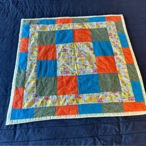 Vroom Vroom Cars And Trucks Busy Street Handmade Baby Quilt On The Go #0911242