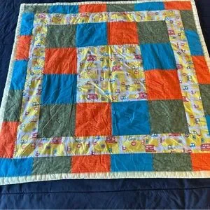 Vroom Vroom Cars and Trucks Busy Street Handmade Baby Quilt On The Go #0911242