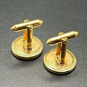 VTG 14K Gold Filled Men's Cufflinks Monogrammed Engraved "S"