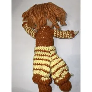 VTG 1980- Ice Cream Doll Vinyl Head And Hands OrangeYarn Hair-Crocheted Body 15”