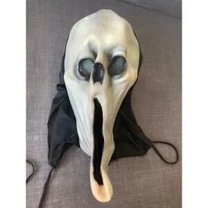 VTG 1995 Halloween SCREAM Ghostface Ghoul Mask Paper Magic Group Hooded Vinyl