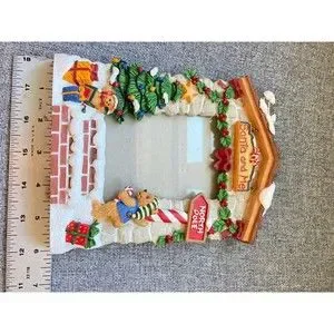 Vtg 1998 FIGI Santa & Me Resin Christmas Photo Frame North Pole - Fits 3.5 X 5