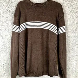 Vtg Arizona Jean Co Brown Sweater Crew Neck Size L 90s Skate y2k Blink Punk