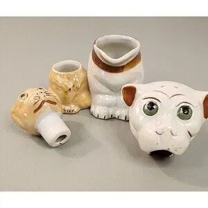 Vtg Bonzo Dog Puppy Salt Pepper Shaker Condiment Set Lusterware Japan