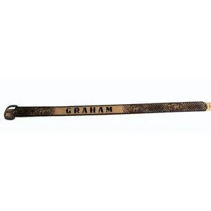 Vtg BRUSHY CREEK Boys Leather Belt Embossed Deer‎ Design & "GRAHAM" Size 10 25"
