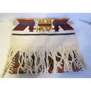 Vtg Chichicastenango Textiles Table Runner Hand Stitched Scandinavian Folk Art
