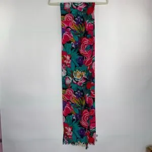 VTG Compagnie Internationale Express Colorful Floral 100% Silk Scarf
