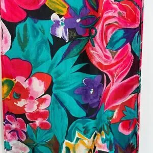 VTG Compagnie Internationale Express colorful floral 100% silk scarf