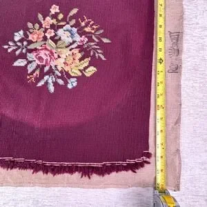 VTG Finished Needlepoint Embroidery Upholstery Chair Seat Covers Floral 4 PCS