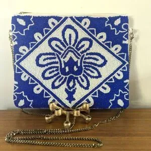 VTG Glass Beaded Boho Coastal Cowgirl Maximalist Art to Wear Purse