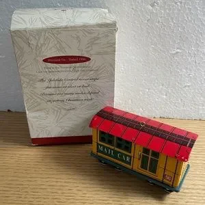 Vtg Hallmark Yuletide Central Mail Car Ornament Car #3 In Collector Series 1996