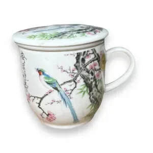 VTG JAPANESE TEA CUP BEAUTIFUL PORCELAIN INFUSED TEA CUP JAPANESE DECOR