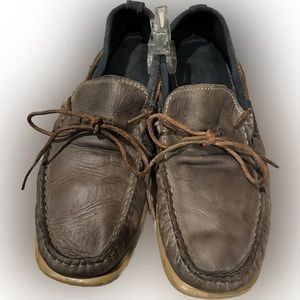 VTG KENNETH COLE 12M BOAT HOUSE SHOE Multi-media leather suede gray blue slip-on