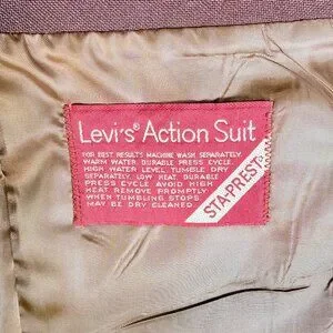 VTG Levi's Mens 40R 2-Button Action Suit Blazer/Jacket Brown STA-PREST EUC