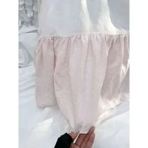 VTG Martha Stewart KING Pink White TOILE Bed Skirt Cottage USA MADE *FLAWS*