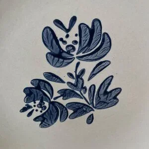 Vtg Pfaltzgraff Yorktowne Dinner Plates 10.5 Inch Set Of 2 Stoneware Blue Floral