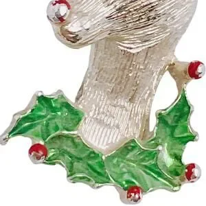 VTG Signed Gerry’s Christmas Rudolph Reindeer Brooch Gold Tone Enamel Pin Retro