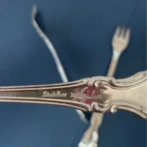 Vtg Stainless By Salem Victoria Pattern Serving Set Cocktail Fork Butter Knife