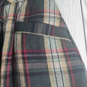 VTG Y2K 07 Old Navy Green Plaid Pleated Mini Skirt Sz 1 Academia Schoolgirl NEW