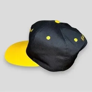 Walt Disney World Mickey Mouse Hat Cap Adjustable Black & Yellow MINT Snapback‎